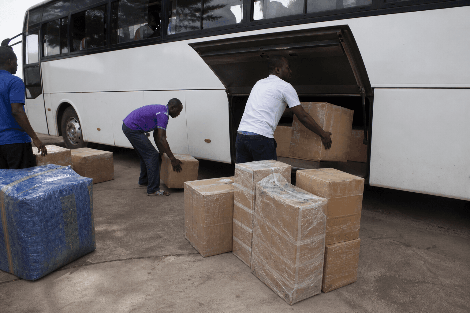 Parcels loaded for the Lilongwe to Blantyre coach